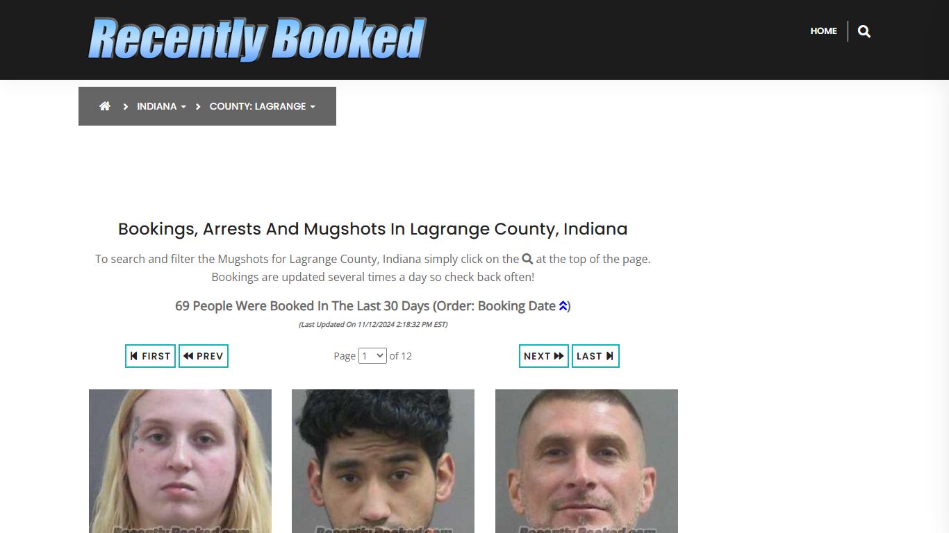 Bookings, Arrests and Mugshots in Lagrange County, Indiana