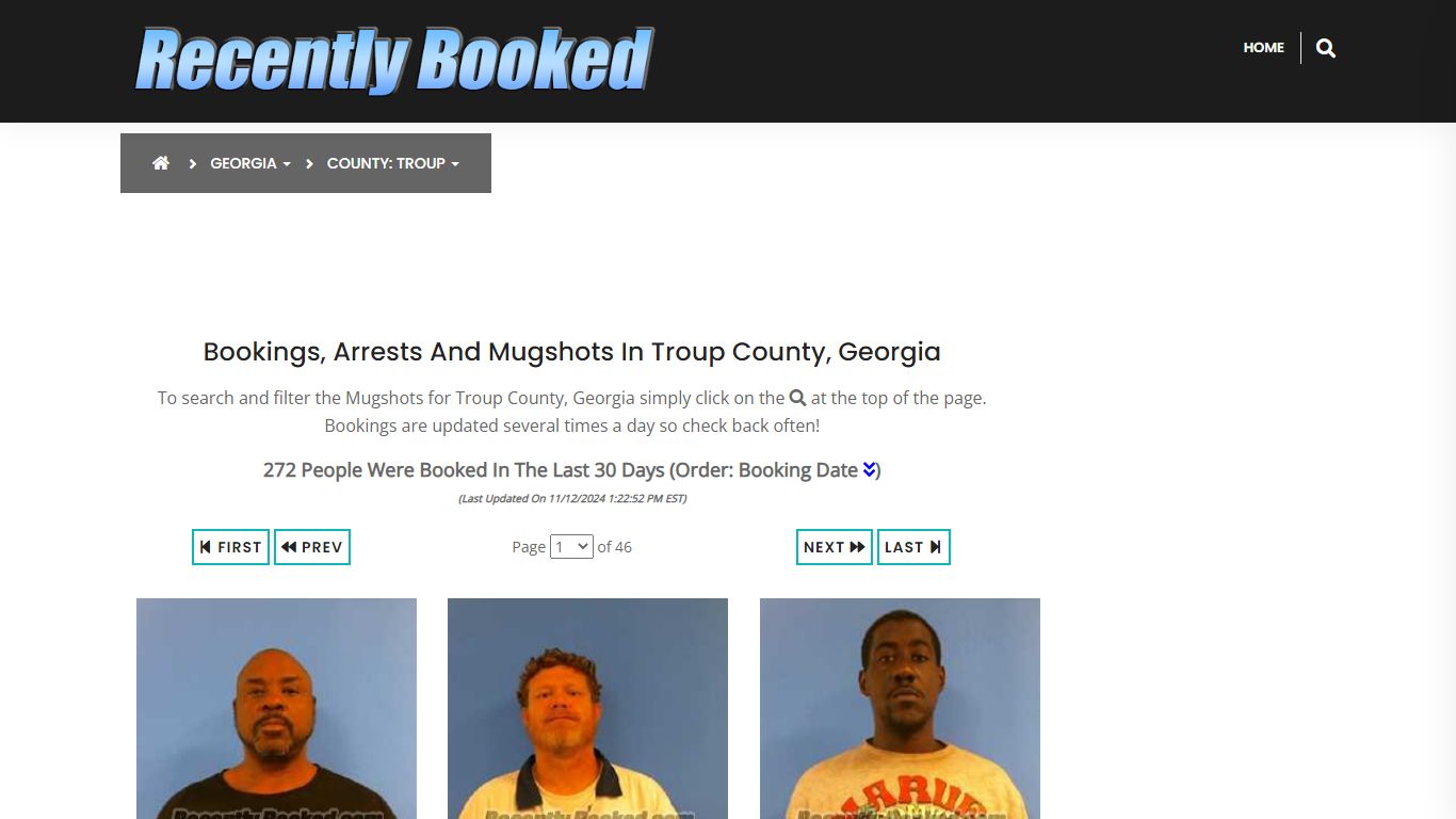 Bookings, Arrests and Mugshots in Troup County, Georgia - Recently Booked